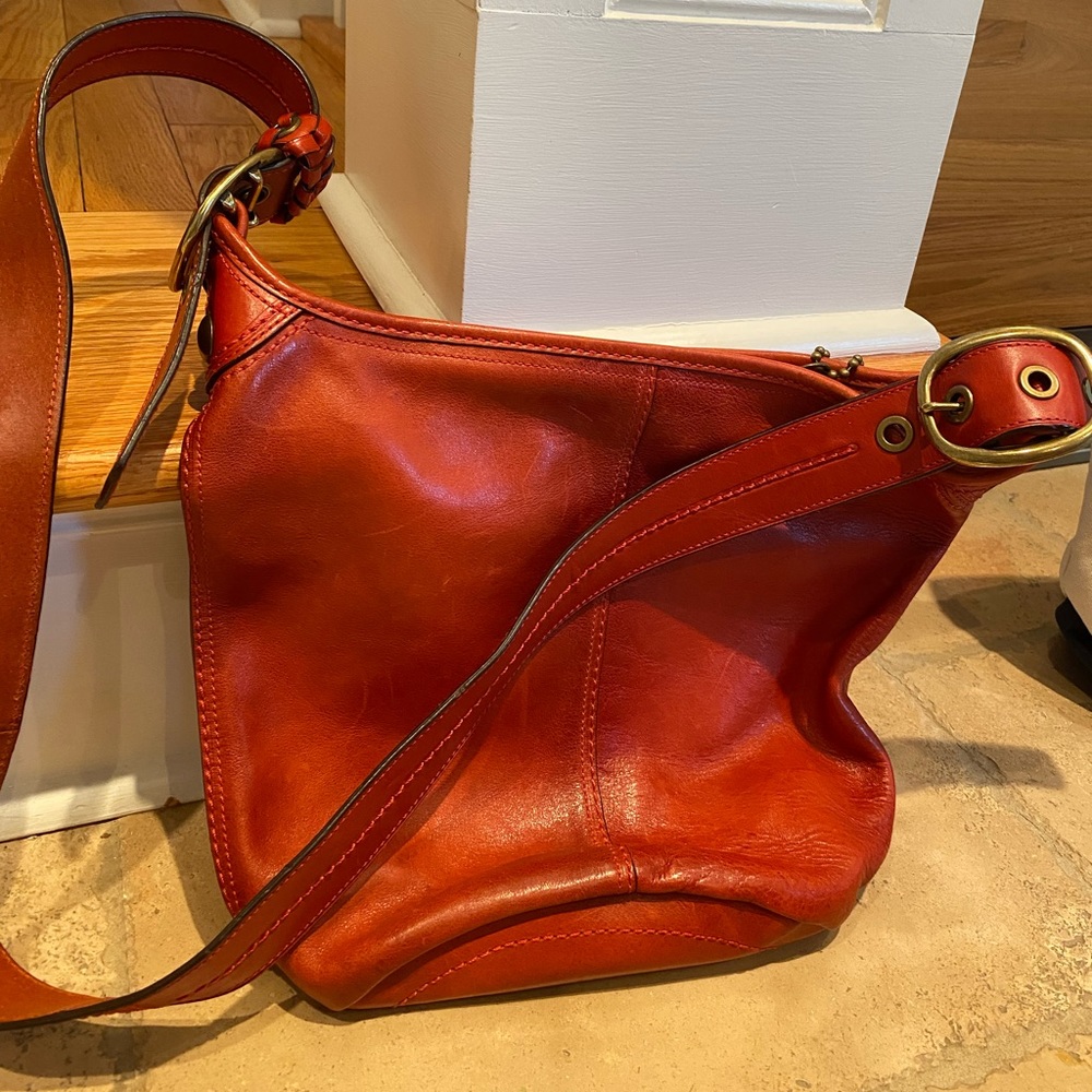 Coach vintage red bucket bag